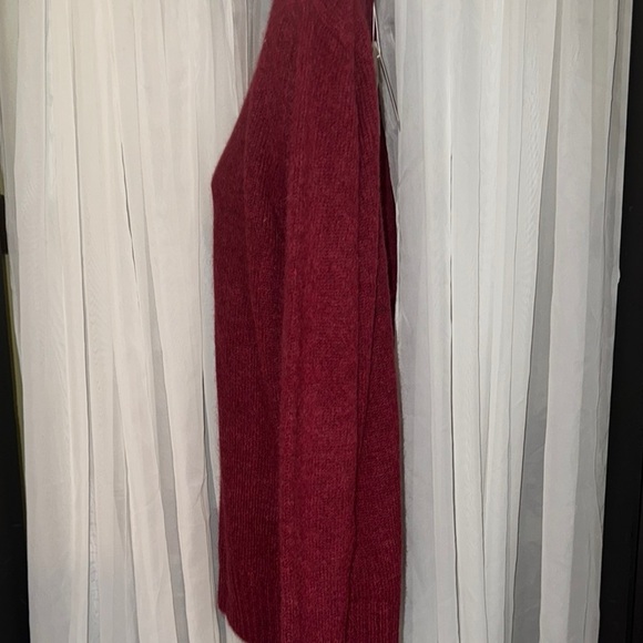 Classic Red Crewneck Sweater with Ribbed Details- alpaca and wool blend. - Picture 4 of 9